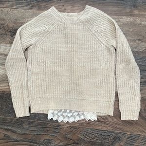 Heart n Crush Sweater Super Cute Lace Back sz S